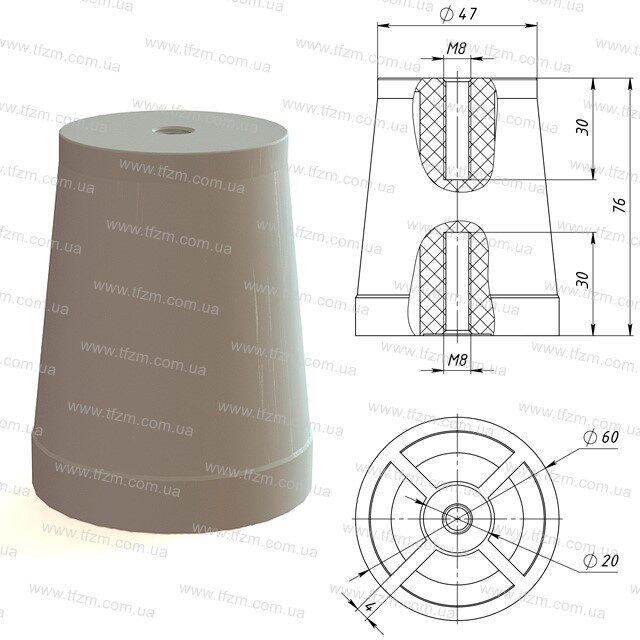 Полимерный изолятор ИОП-76 УХЛ3