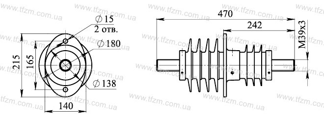 Изолятор ИППУ-10/1600-12,5-05 УХЛ1