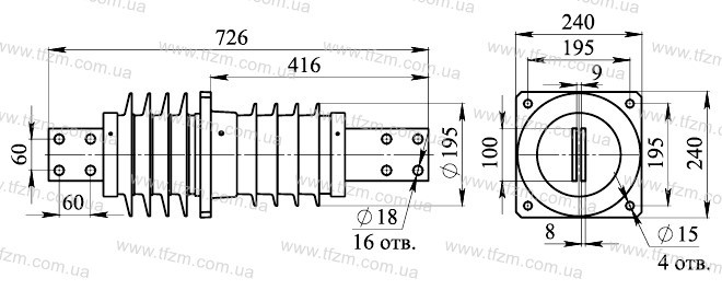 Изолятор ИППУ-10/2000-12,5-02 УХЛ1