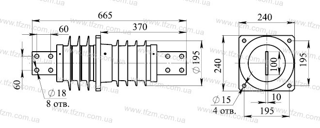 Изолятор ИППУ-10/2000-12,5-03 УХЛ1