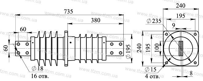 Изолятор ИППУ-10/2000-12,5-04 УХЛ1