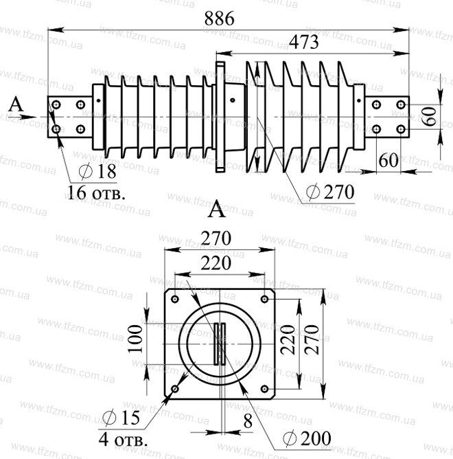 Изолятор ИППУ-20/2000-12,5-01 УХЛ1