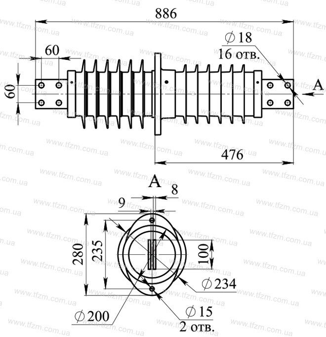 Изолятор ИППУ-20/2000-12,5-02 УХЛ1