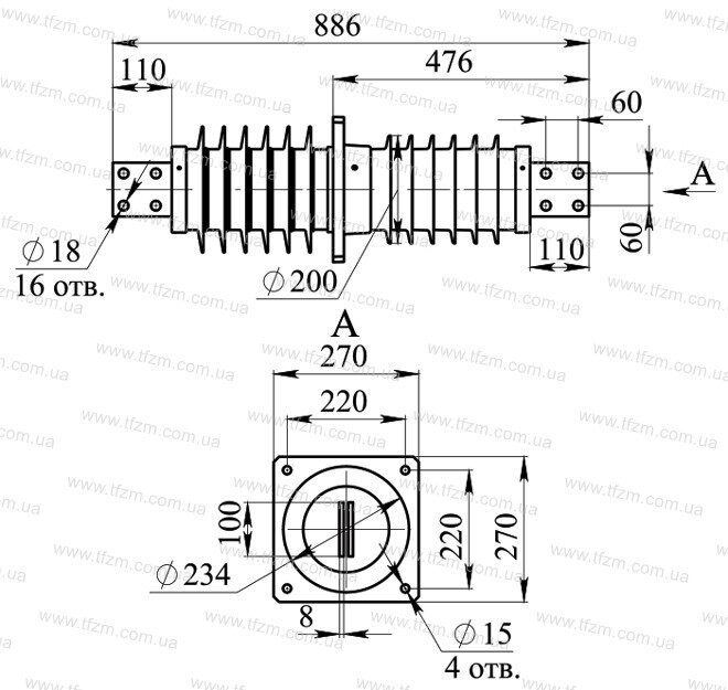 Изолятор ИППУ-20/2000-12,5 УХЛ1